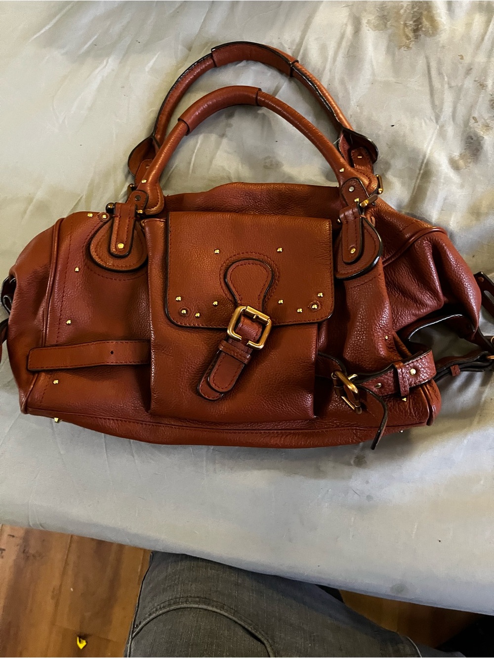 Chloe purses Teal and Brown Leather Shoulder Bag Set with Gold Hardware - Picture 8 of 12